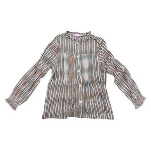 Bisby Retro Print Girls Button Top